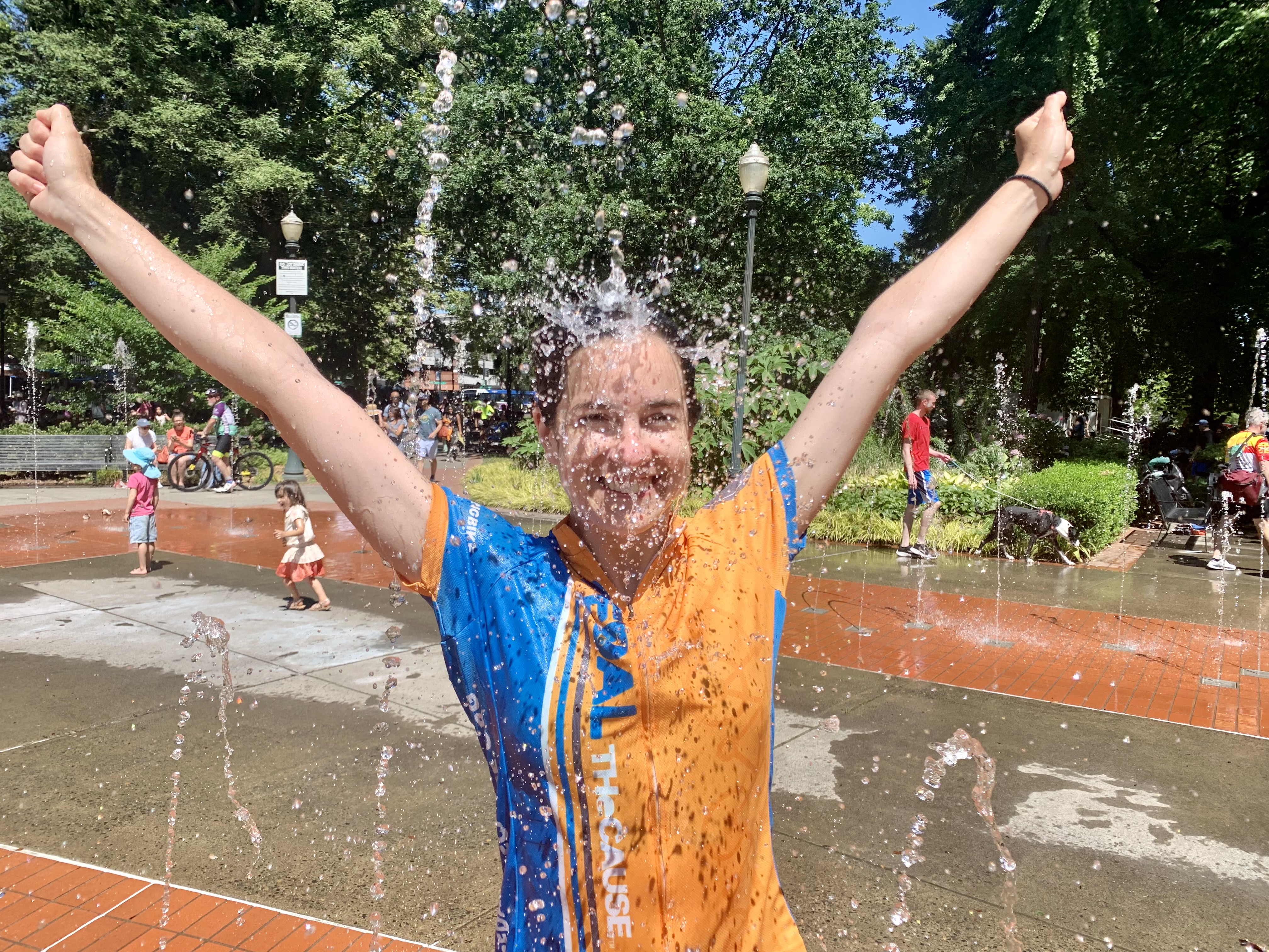 Chilling in the fountain