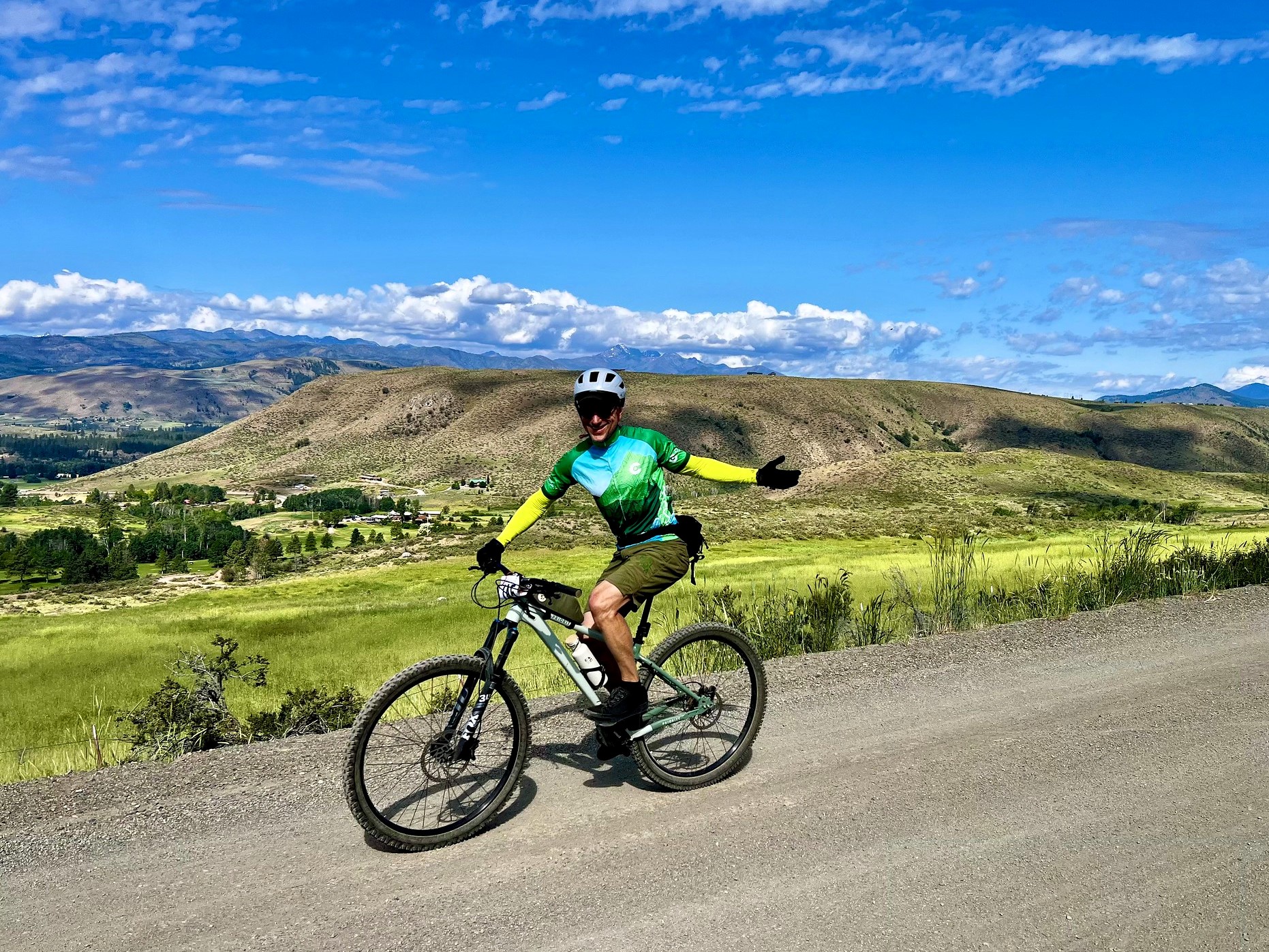 Clear blue skies and gravel roads make riding Winthrop Gravel Tour a delight.