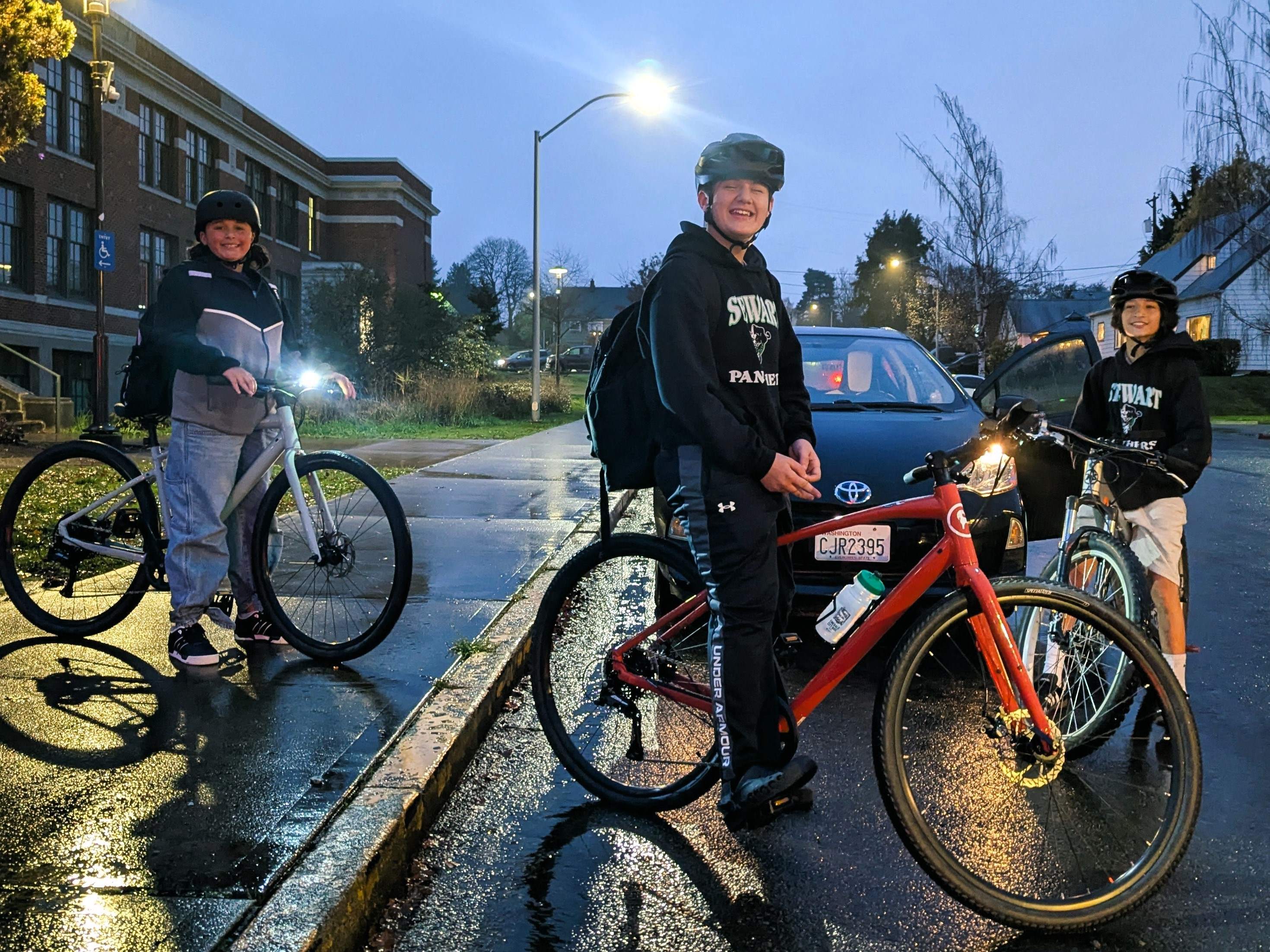 MTP youth on bikes they just built