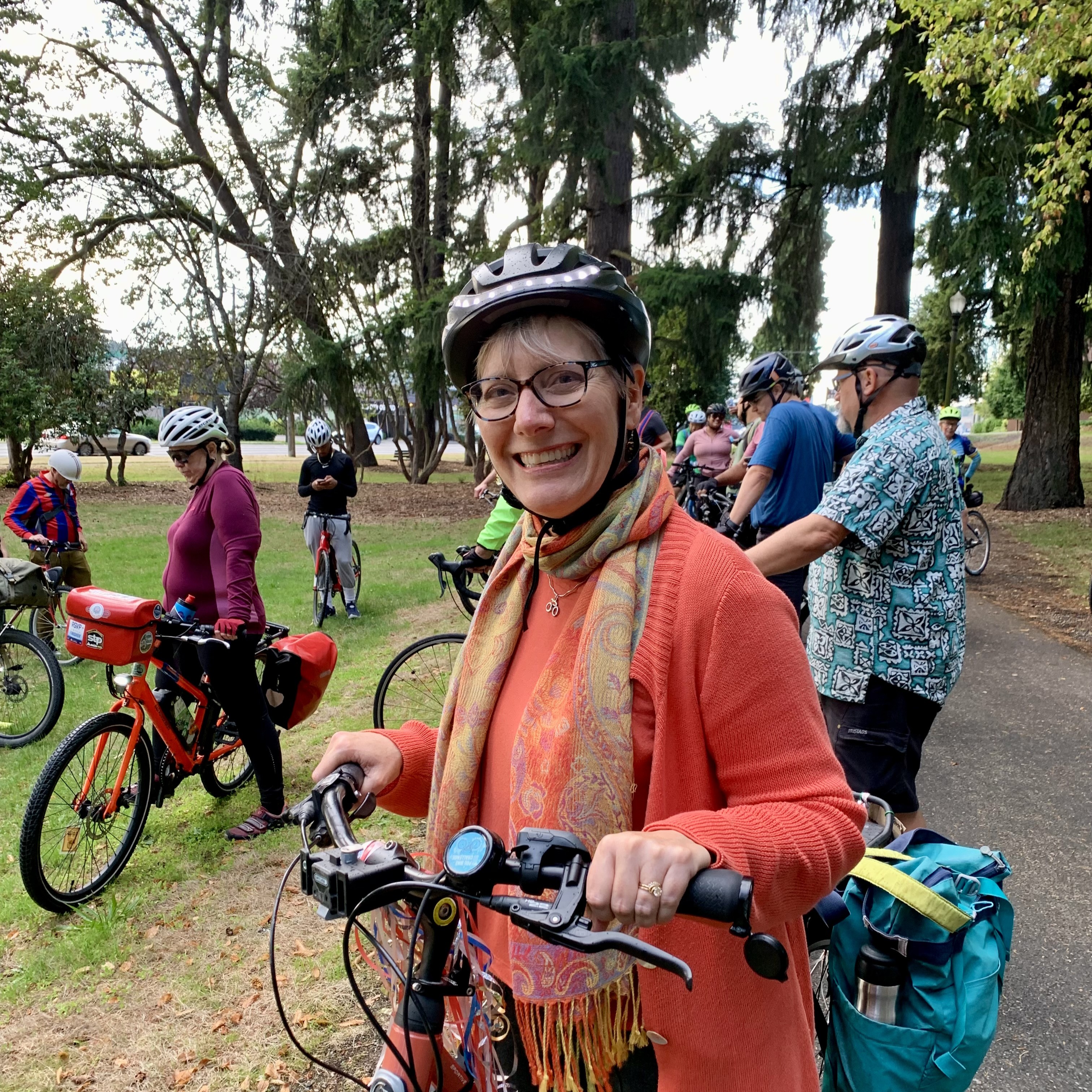 Barb Chamberlain of WSDOT participated in the bike ride at the 2024 Summit