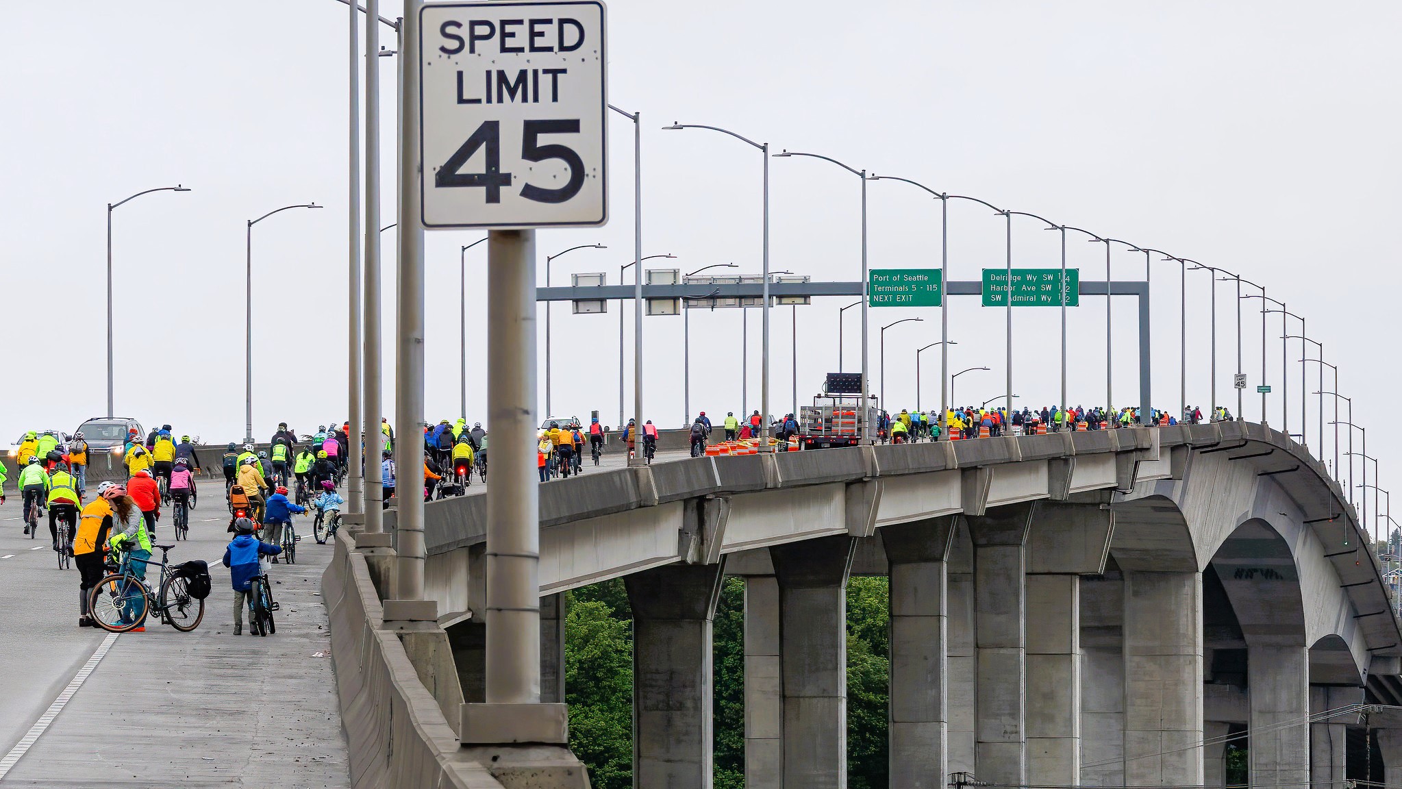 Biking over the West Seattle Bridge