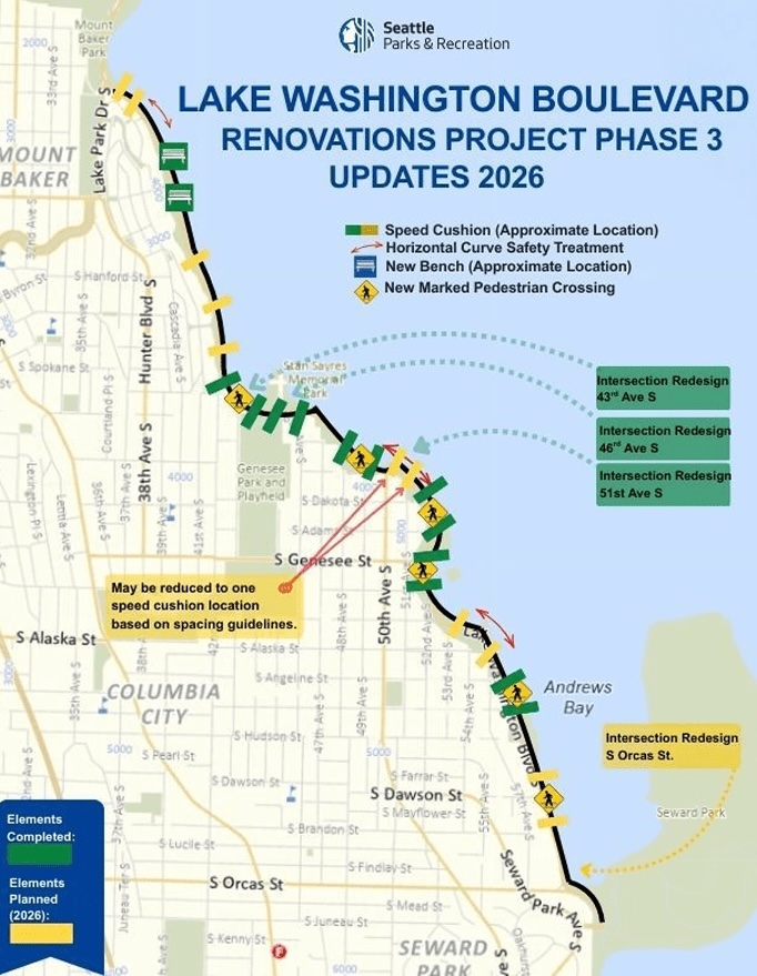 map of improvements to Lake WA Boulevard