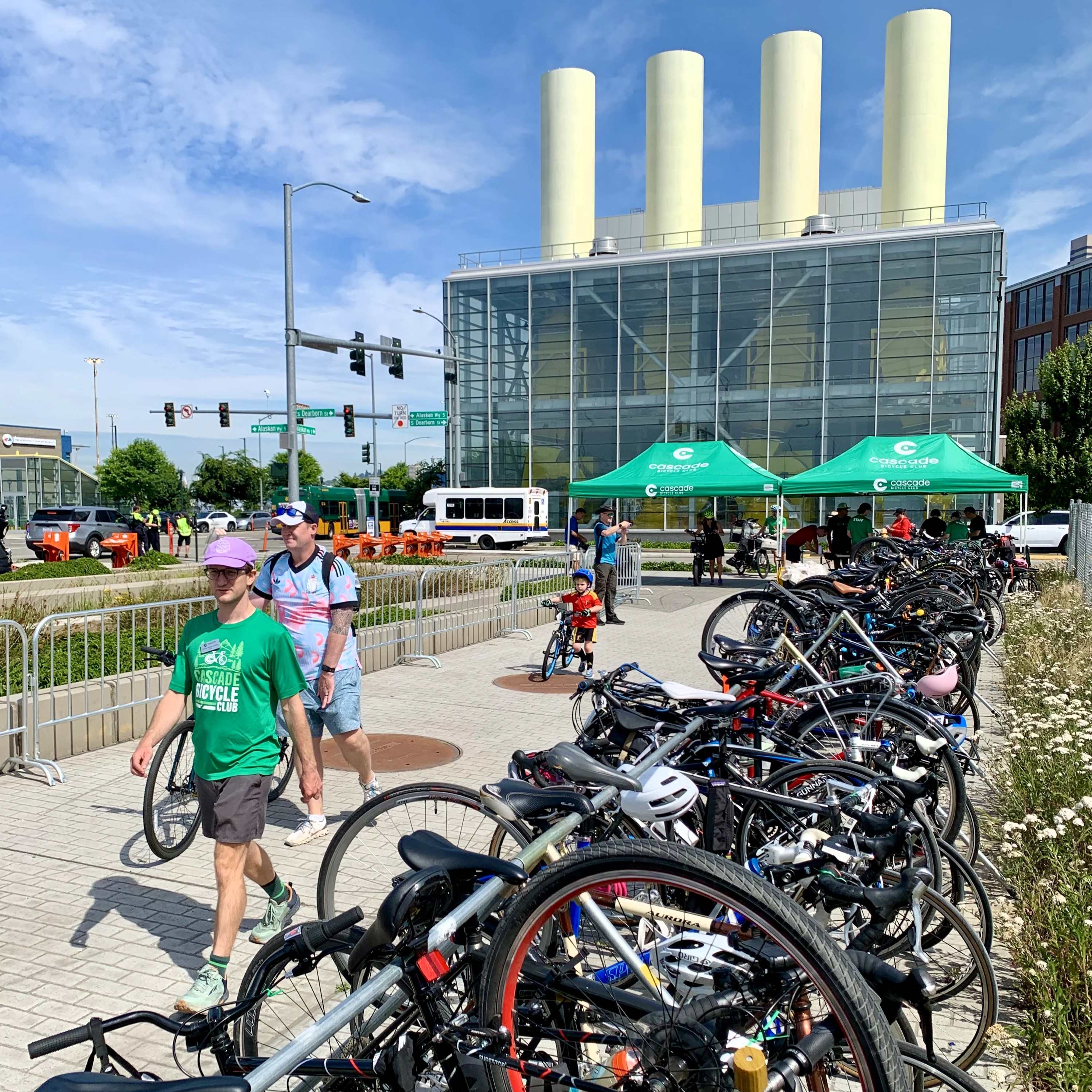 Look for the green Cascade tents