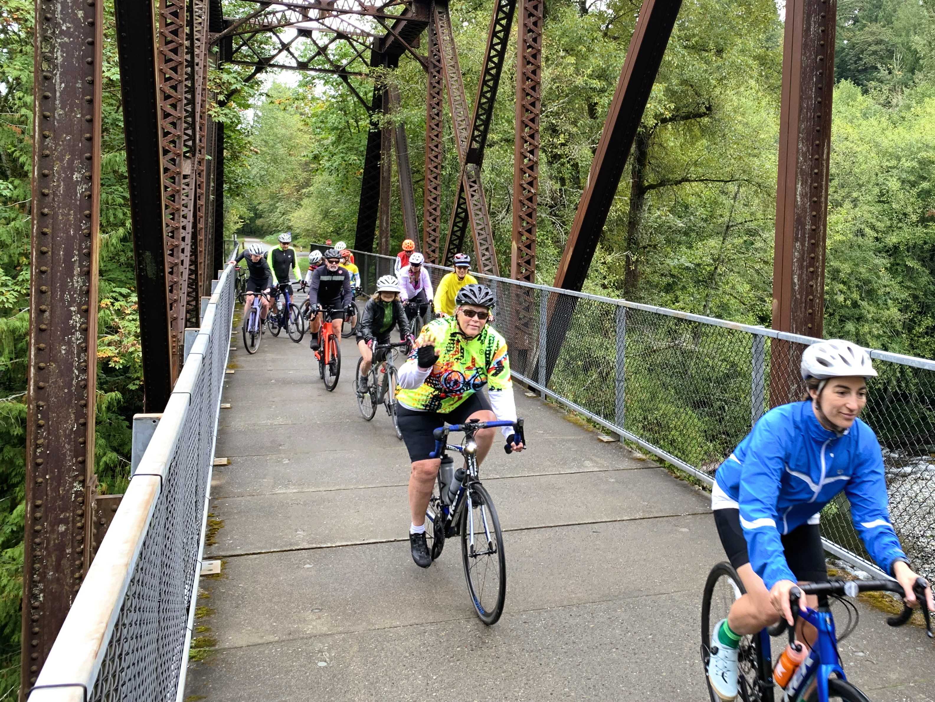 biking over the Cedar River