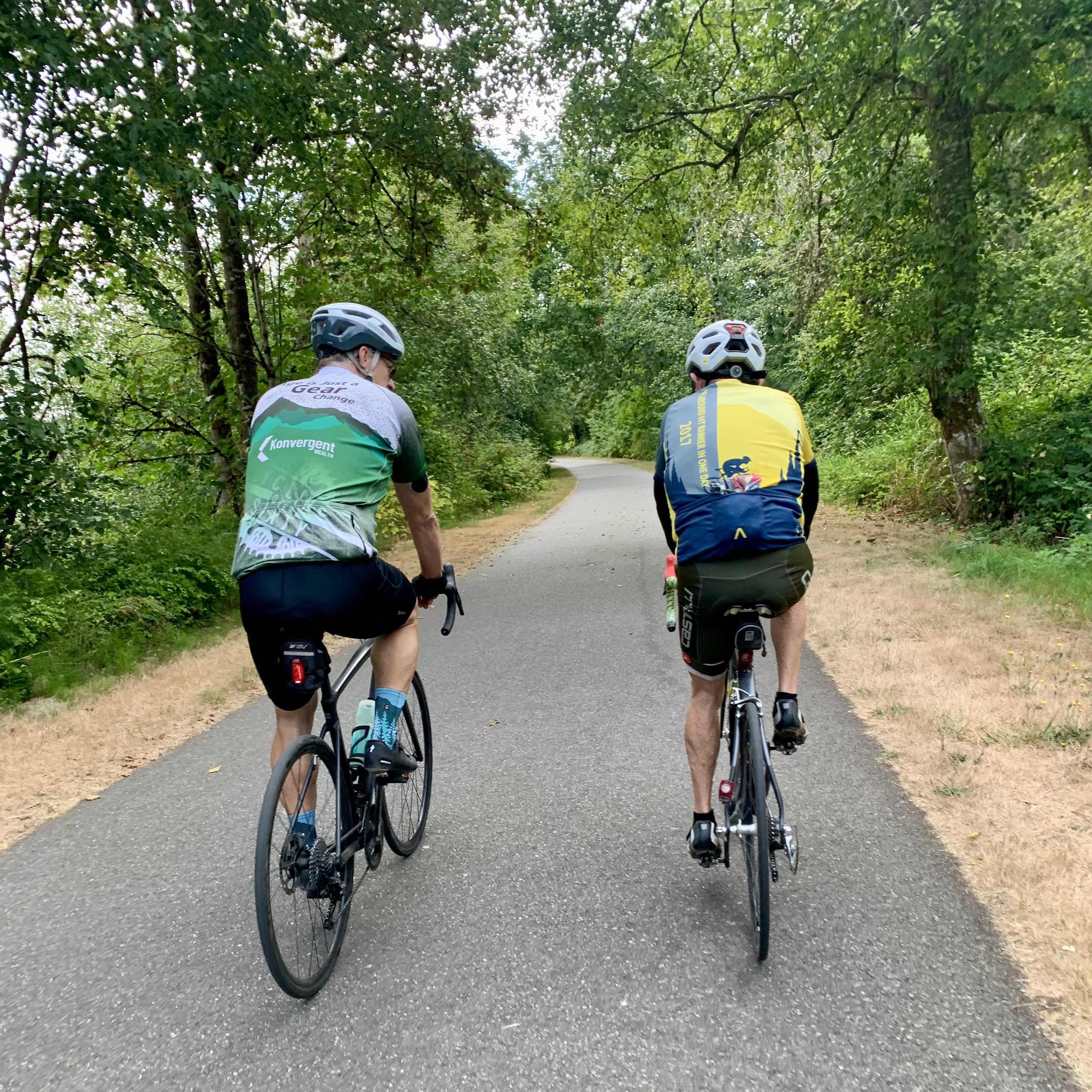 Butler preaching the benefits of biking for health on the Foothills Trail