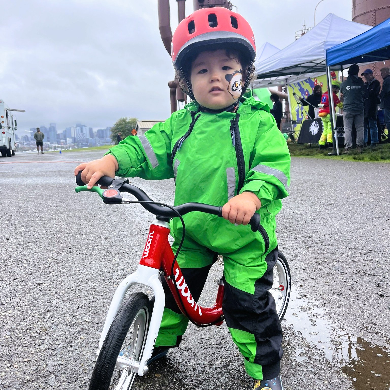 Rolling on a Woom balance bike