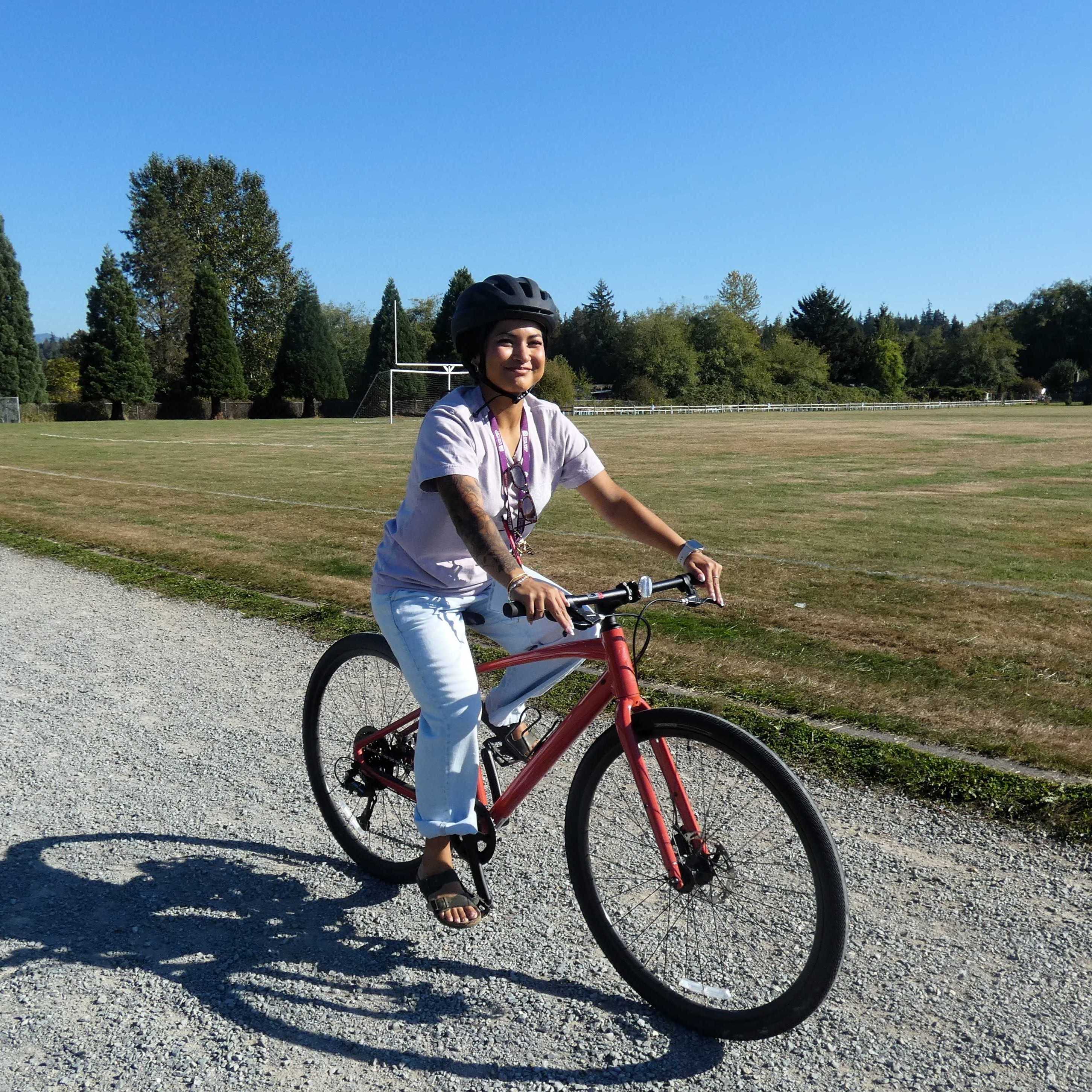 Instructor Melissa Alonso joined teens on the track