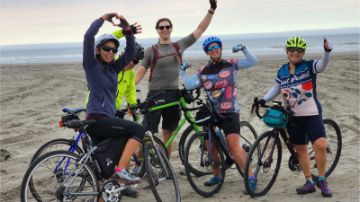 Tour riders on the beach