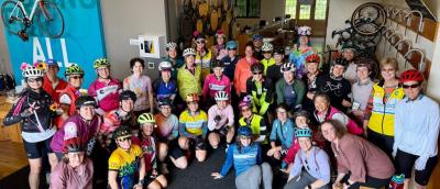 Women gather to celebrate spring cycling