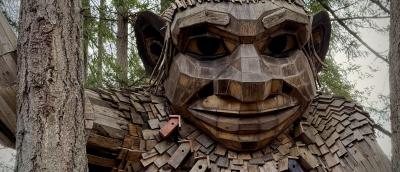 Picture of Jakob Two Trees, a wooden troll