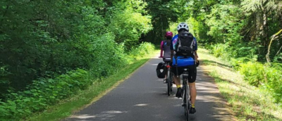Riding on Chehalis Western Trail