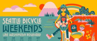 Seattle Bicycle Weekends colorful banner