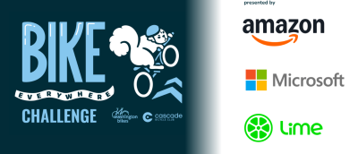 The 2026 Bike Everywhere Challenge is presented by Amazon, Microsoft, & Lime. 