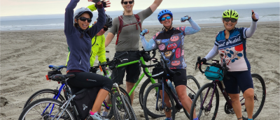 Tour riders on the beach