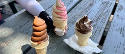 three softserve cones