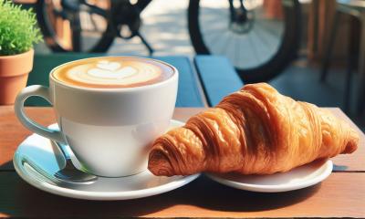 Croissant and coffee