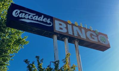 Old Cascades Bingo sign in North City