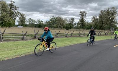 Riders smile on the Walla Walla Tour in 2025