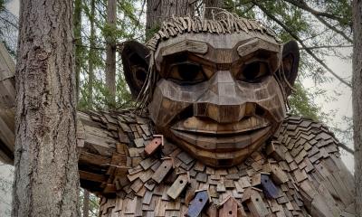 Picture of Jakob Two Trees, a wooden troll