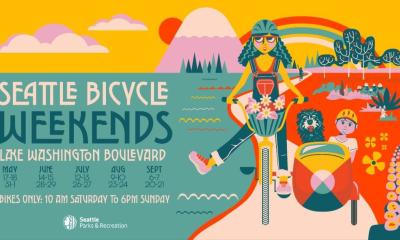 Seattle Bicycle Weekends colorful banner