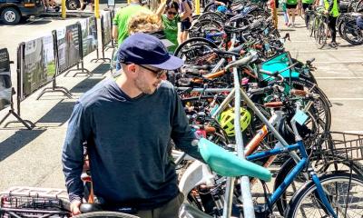 Bike valet at a Sounders game