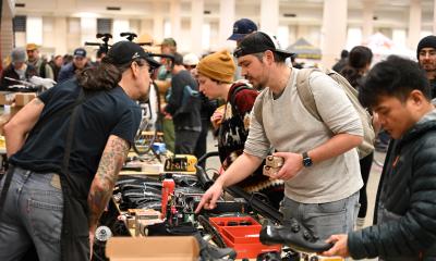 People browsing Bike Swap offerings.