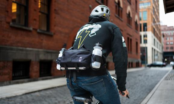 The Priority booty pack has holders for two water bottles.