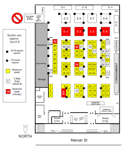 Map of vendor booth layout